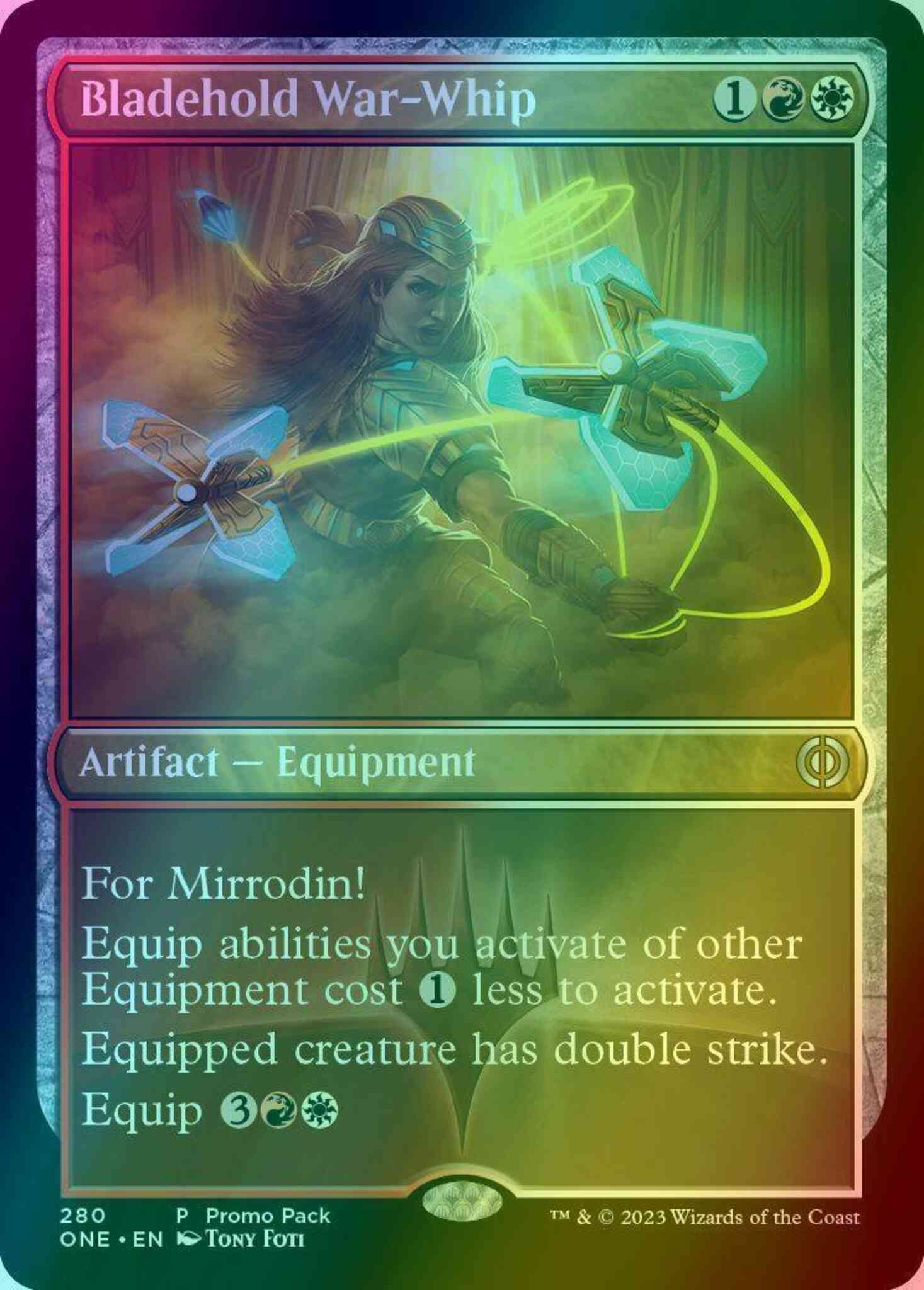 Bladehold War-Whip [280] [Dark Frame Promo Pack] [Phyrexia: All Will Be One] [Foil]
