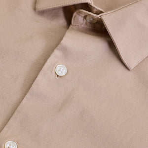 Beige Stretchable Slim Fit Shirt