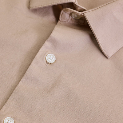 Beige Stretchable Slim Fit Shirt