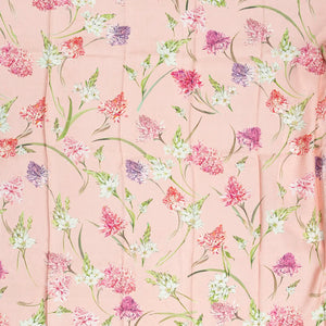 Light Peach Handloom Kanchipuram Silk Saree With Printed Border and Pallu