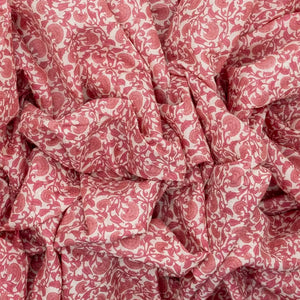 Taupe Handloom Chanderi Cotton Saree With Printed Red Floral Motifs