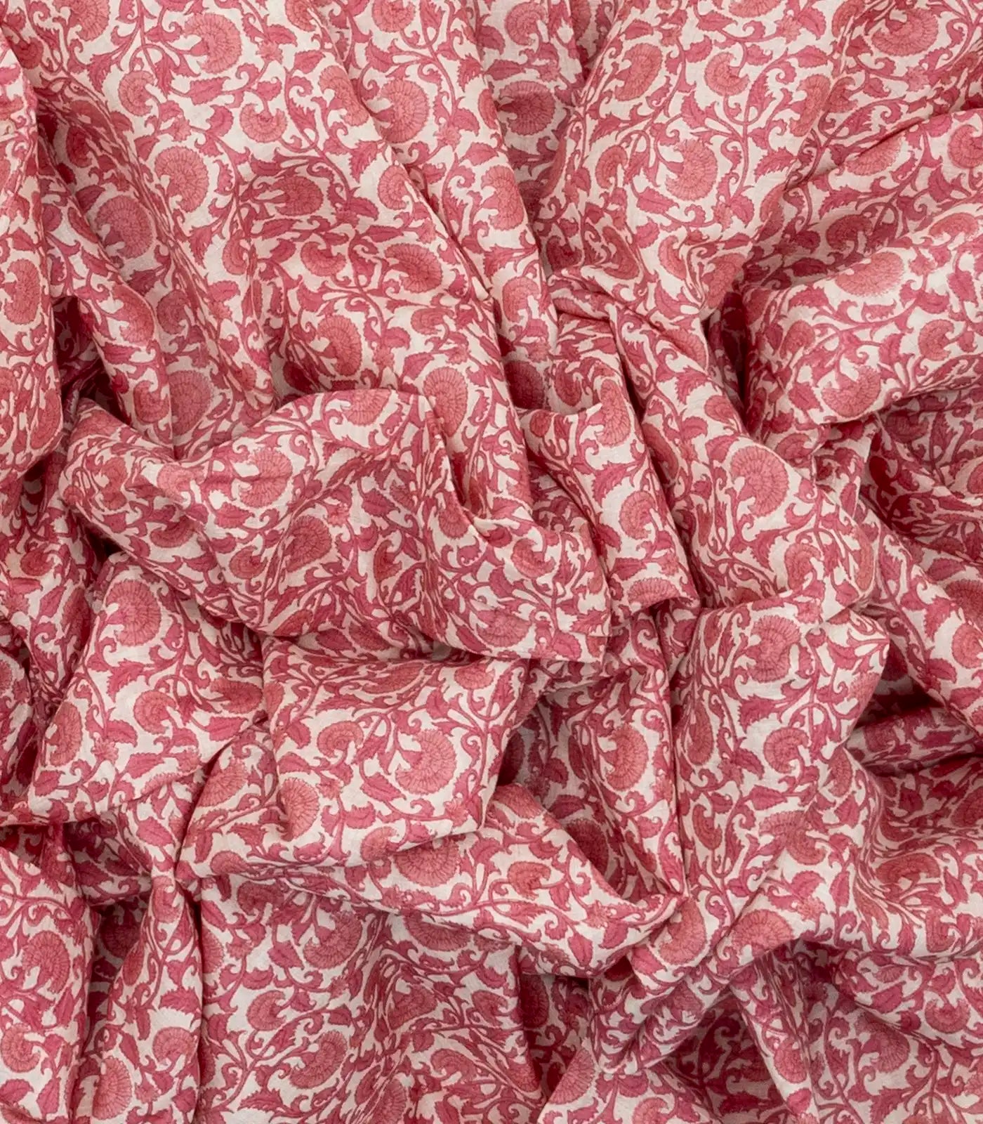 Taupe Handloom Chanderi Cotton Saree With Printed Red Floral Motifs