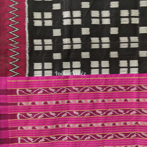 Black Maroon Odisha Ikat Contemporary Silk Saree