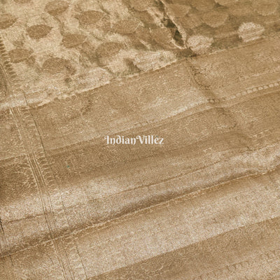 Army Green Zari Woven Banarasi Tissue Saree