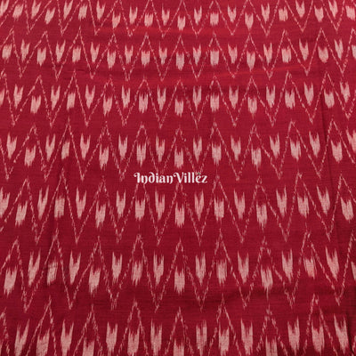 Cherry Red Sambalpuri Ikat Cotton Fabric