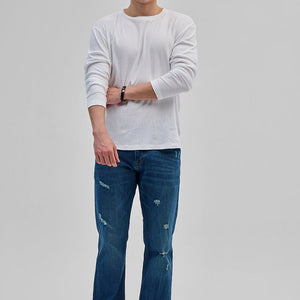 White Textured Sweatshirt