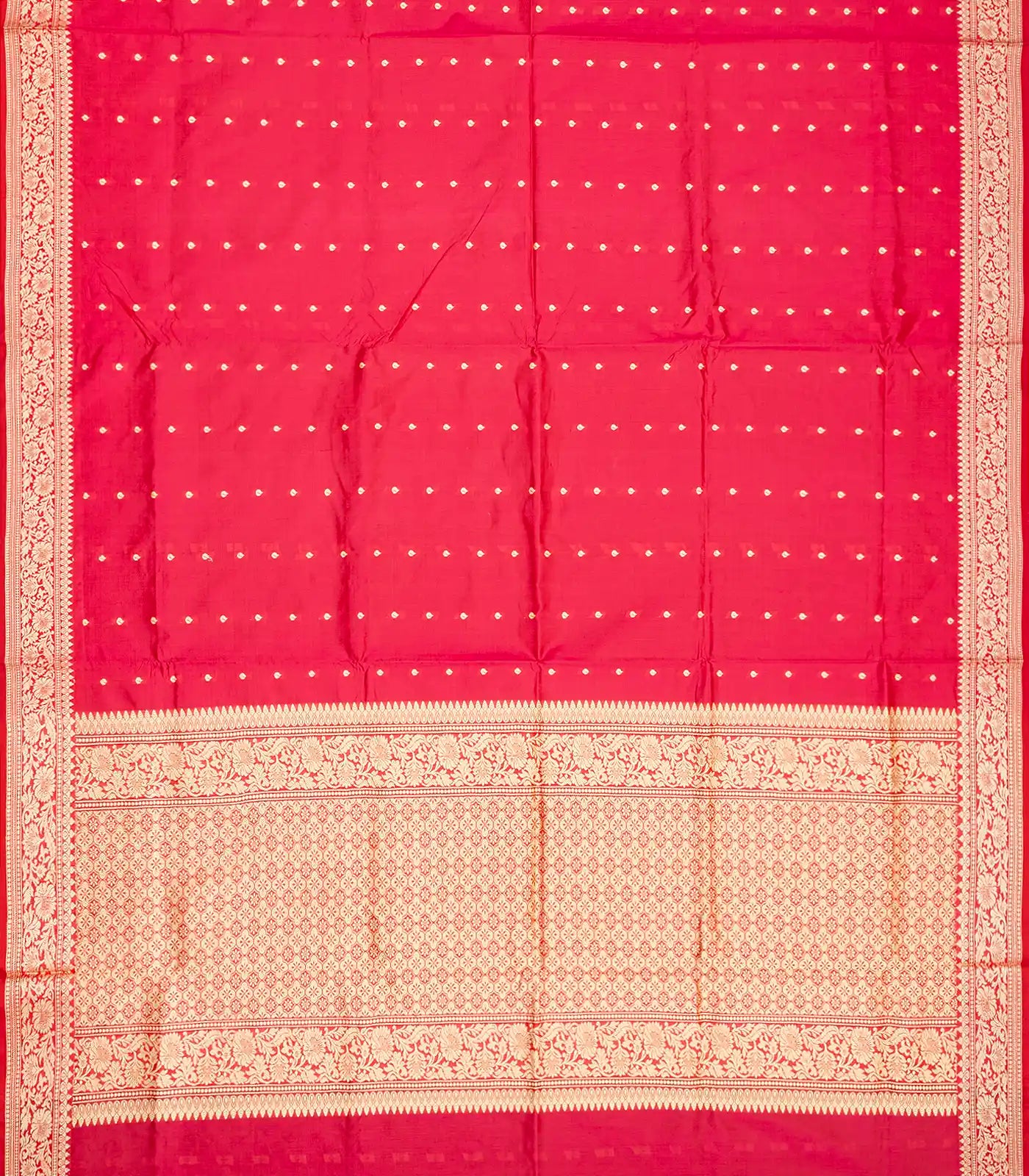 Pink woven Banarasi Silk Saree With Floral Motifs