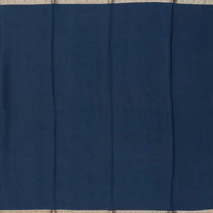 Navy Blue Printed Georgette Silk Saree With Bird Motifs