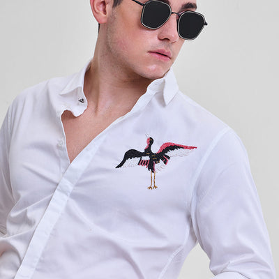 White Embellished Shirt