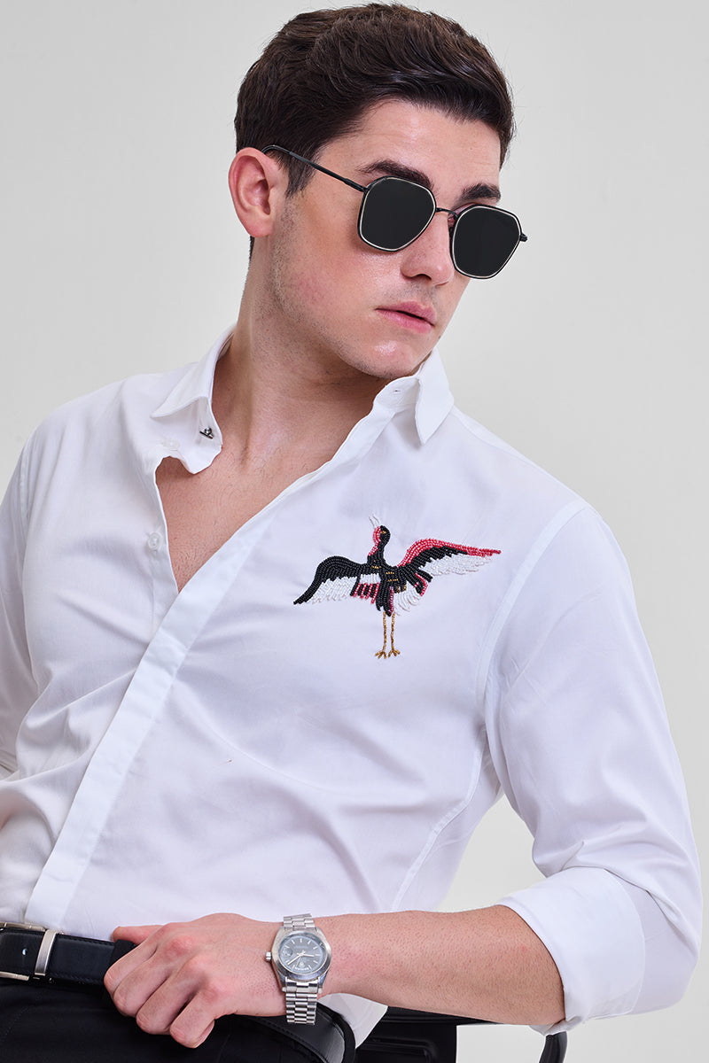 White Embellished Shirt