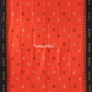 Orange Tribal Doli Sambalpuri Ikat Bomkai Silk Saree