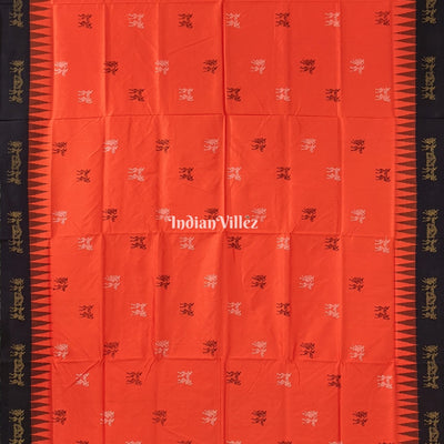 Orange Tribal Doli Sambalpuri Ikat Bomkai Silk Saree