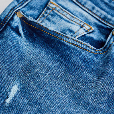 Blue Distressed Skinny Fit Jeans