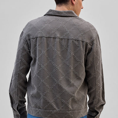 Grey Geometric Overshirt