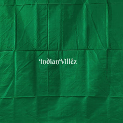 Reddish Orange Green Sambalpuri Bomkai Silk Saree
