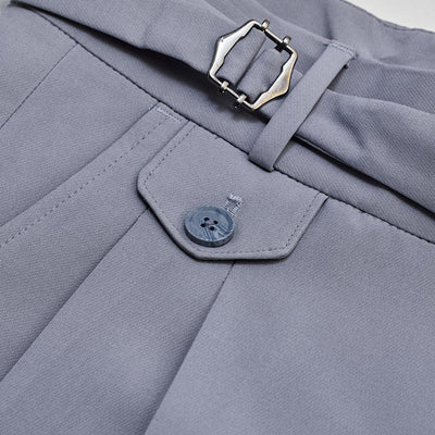 Light Grey Slim Fit Gurkha Trousers