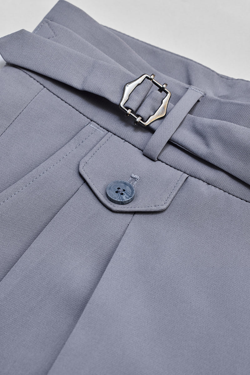 Light Grey Slim Fit Gurkha Trousers