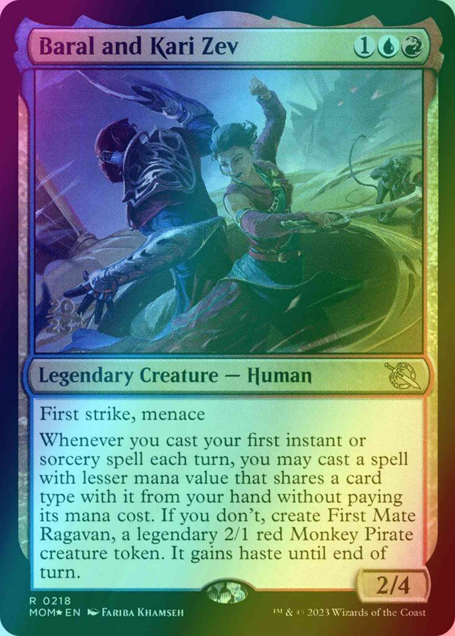 Baral and Kari Zev [218s] [Prerelease] [March of the Machine: Promos] [Foil]