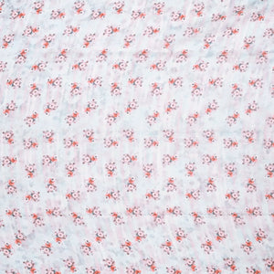 Sky Blue Handloom Linen Saree With Printed Flowers