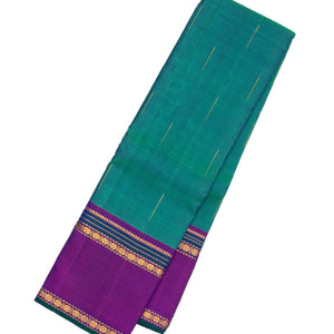 Sea Green Handloom Kanchipuram Silk Saree With Rain Drop Buttas
