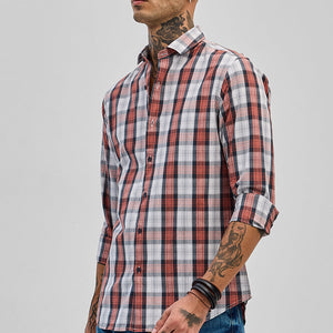 Red Checks Slim Fit Shirt