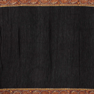 Cream Handloom Chanderi Cotton Saree With Printed Crimson Floral Motif