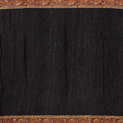 Cream Handloom Chanderi Cotton Saree With Printed Crimson Floral Motif