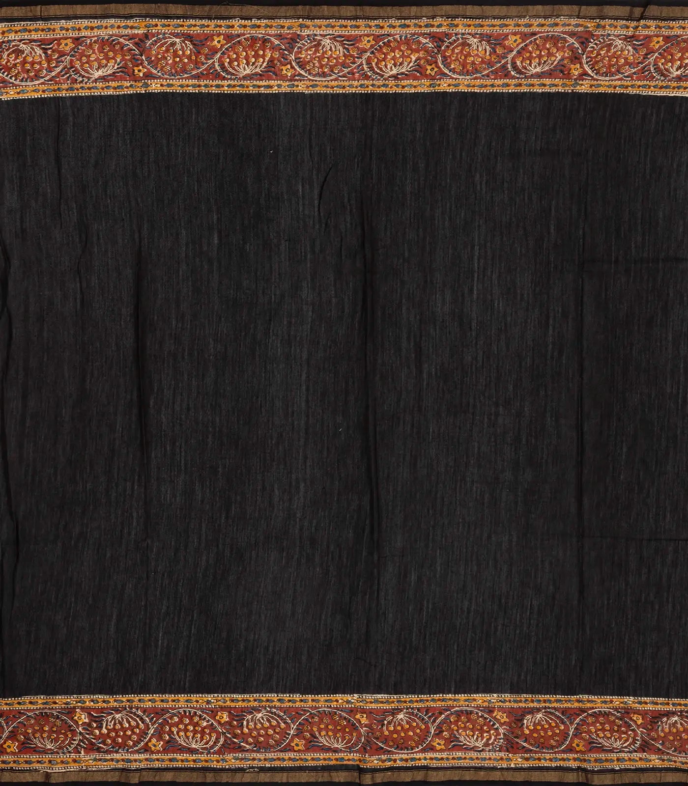 Cream Handloom Chanderi Cotton Saree With Printed Crimson Floral Motif