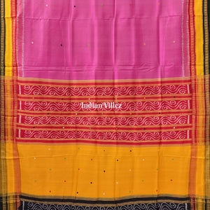Pink Kathiphera Odisha Ikat Khandua Silk Saree
