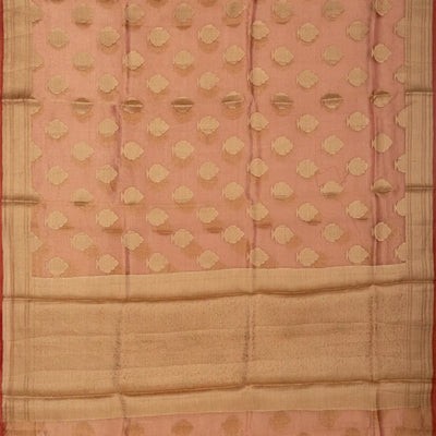 Peach Woven Tissue Saree With Floral Motifs