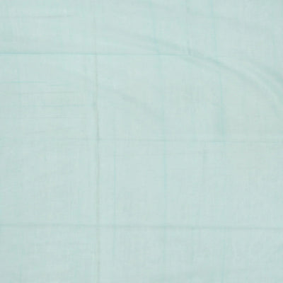 Light Blue Handloom Bengal Cotton Saree With Plus Buttas