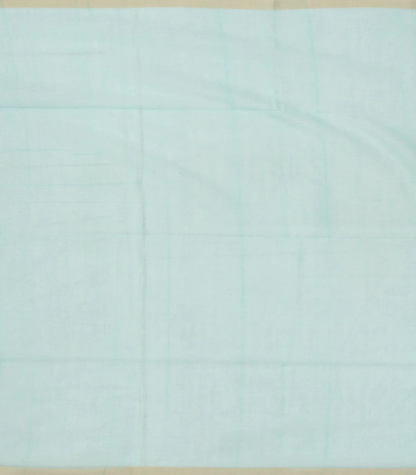 Light Blue Handloom Bengal Cotton Saree With Plus Buttas