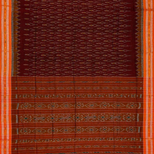 Maroon Orissa Cotton Saree With Tie & Dye Floral Motifs