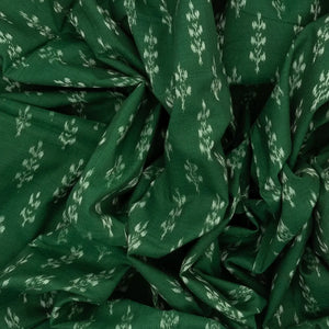 Bottle Green Orissa Cotton Saree With Tie & Dye Motifs