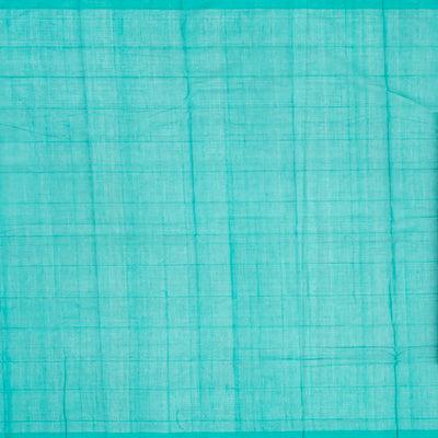 Dark Blue Handloom Rasipuram Cotton Saree With Checks & Buttas