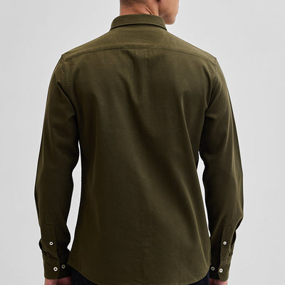 Olive Solid Twill Shirt