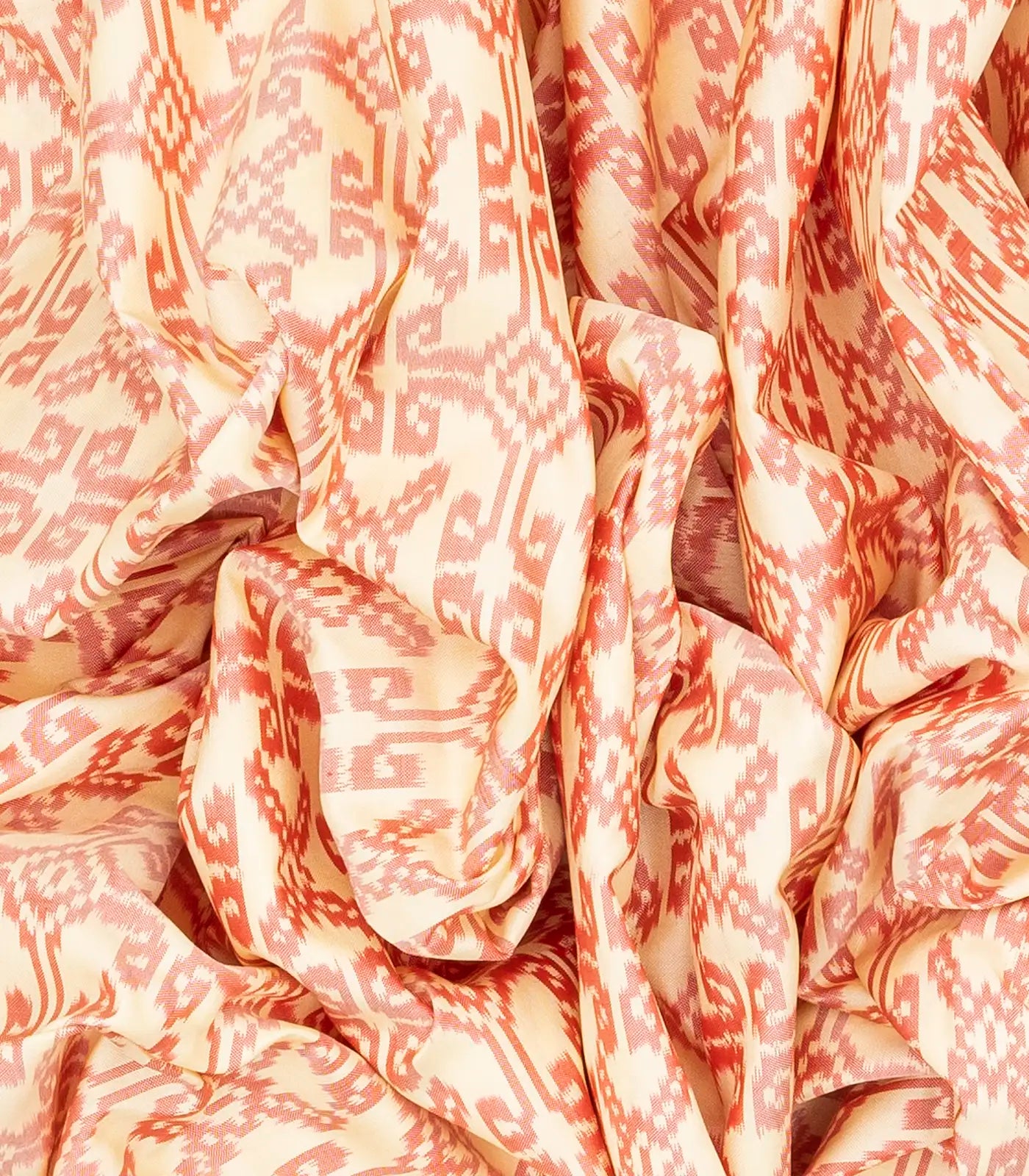 Cream Handloom Ikat Silk Saree With Floral Motifs