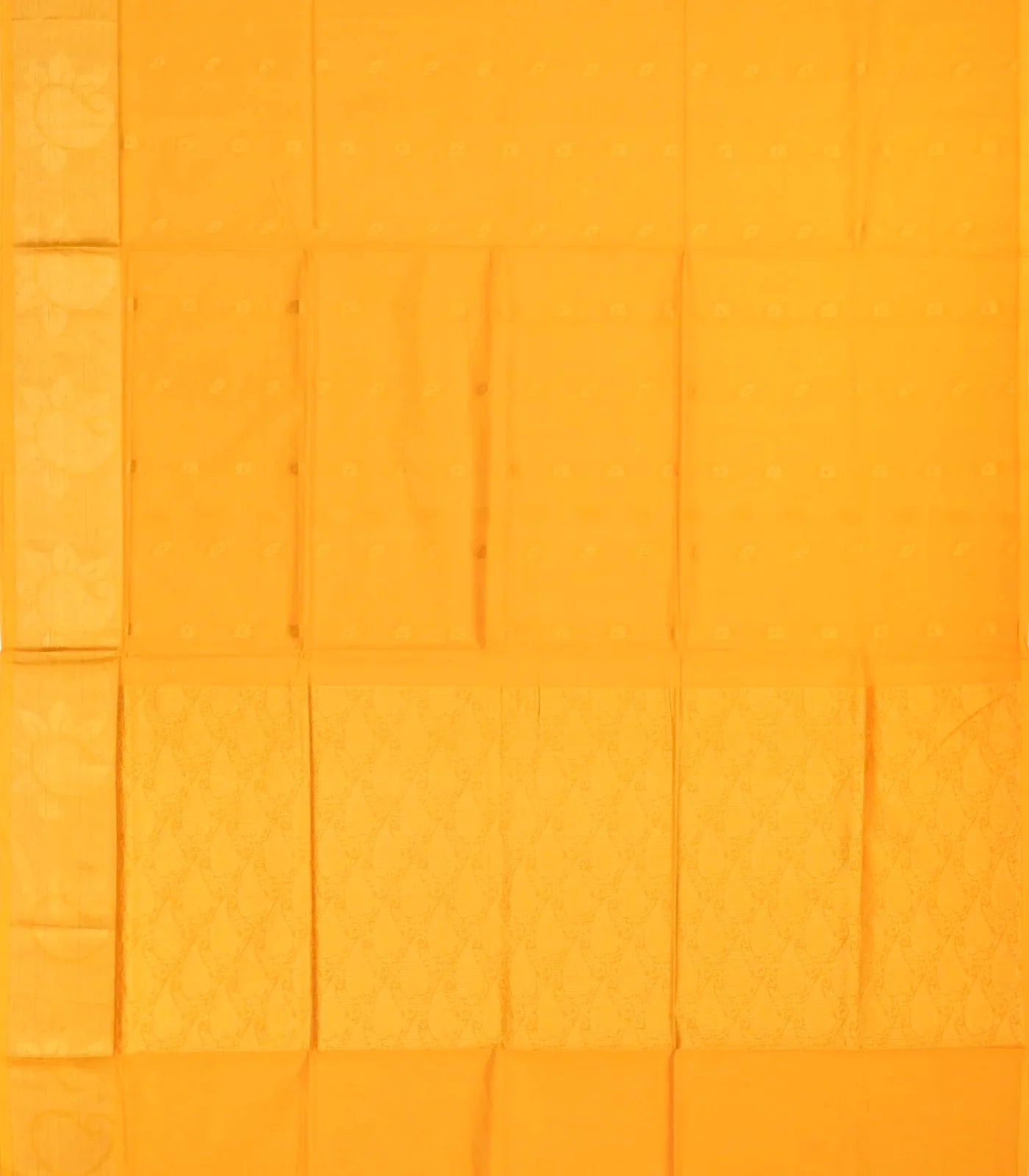 Mustard Venkatagiri Cotton Saree With Floral Buttas