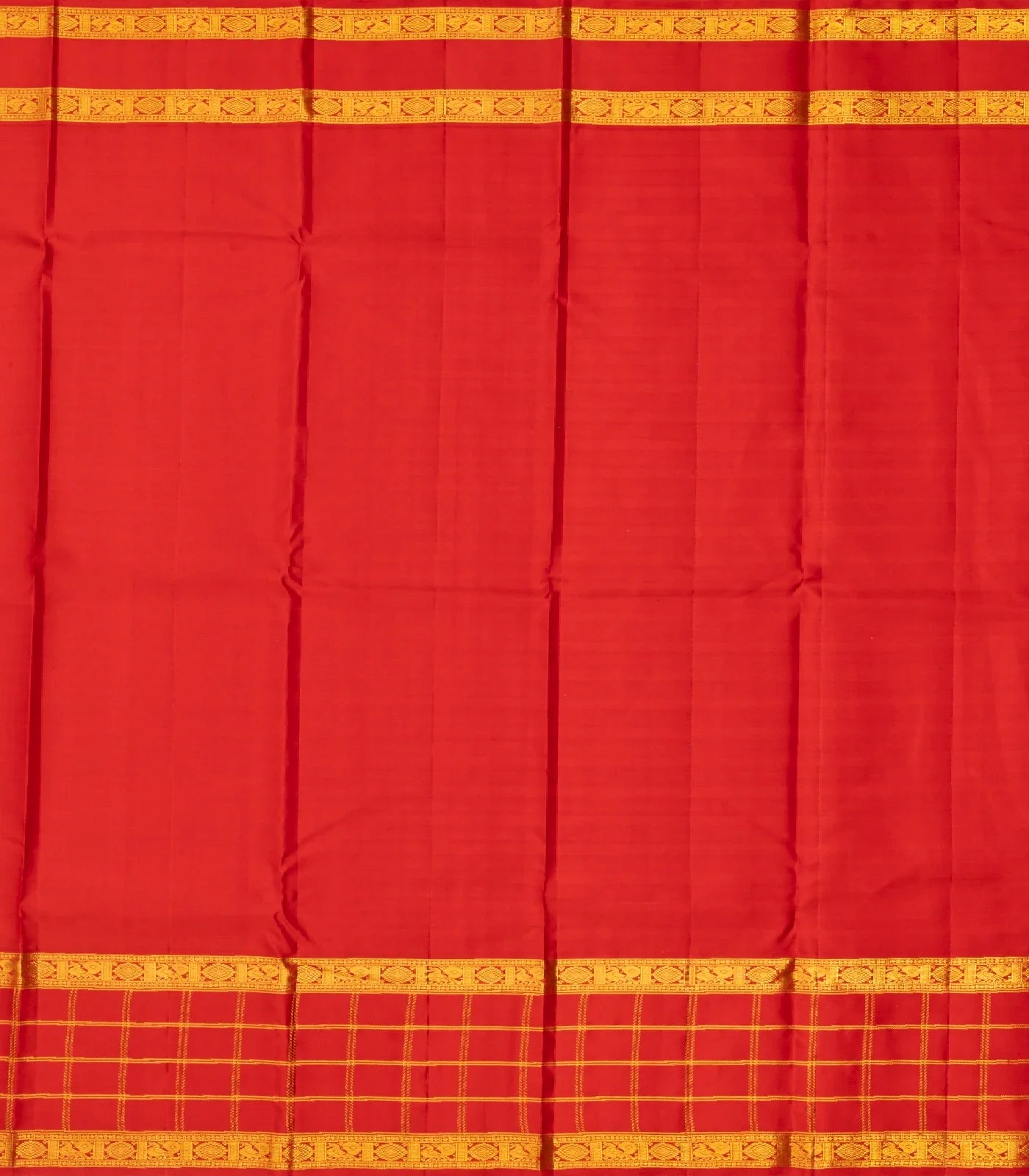 Multi Color Handloom Kanchipuram Korvai Silk Saree With Stripes