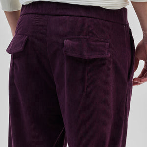 Purple Corduroy Relaxed Fit Trousers