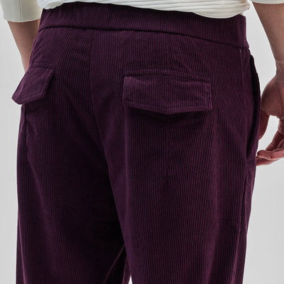 Purple Corduroy Relaxed Fit Trousers