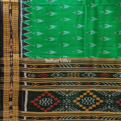 Green Black Mayur Chandrika Khandua Silk Saree