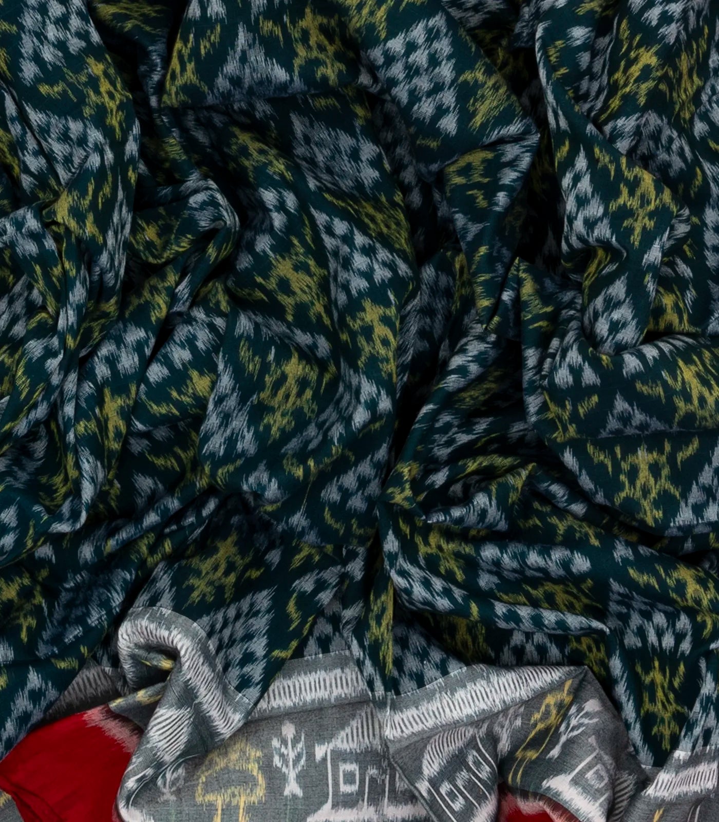 Sea Green Handwoven Orissa Cotton Saree With Tie & Dye Triangle Motifs