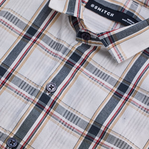 White Checks Slim Fit Shirt