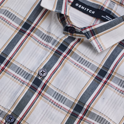 White Checks Slim Fit Shirt