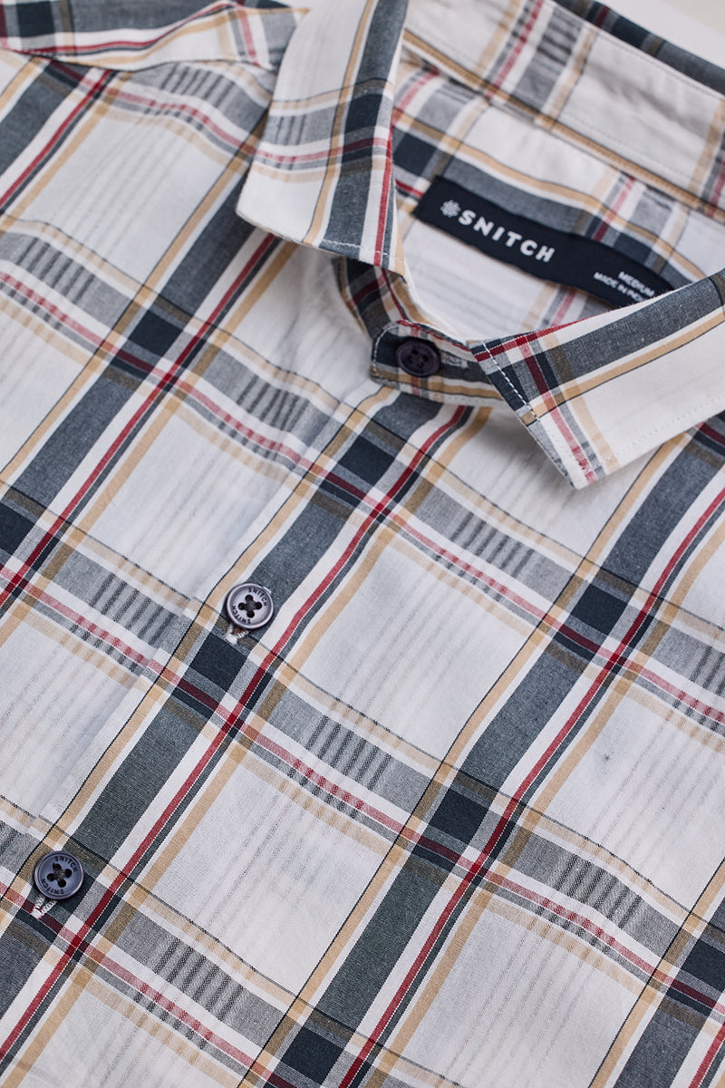 White Checks Slim Fit Shirt