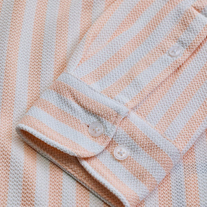 Peach Stripes Slim Fit Shirt