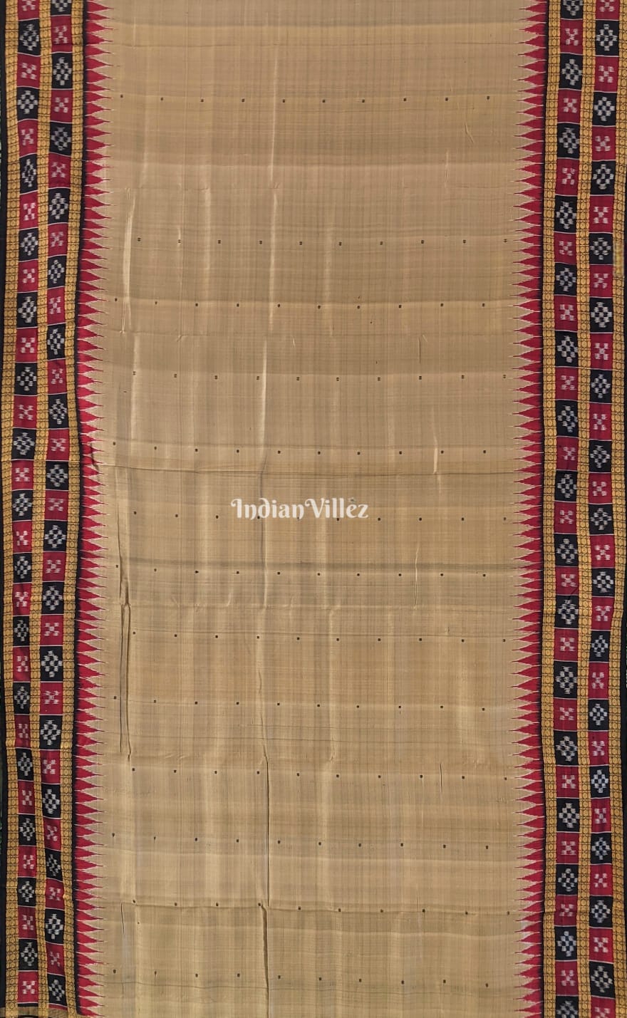 Camel Color Border Pasapali Khandua Silk Saree