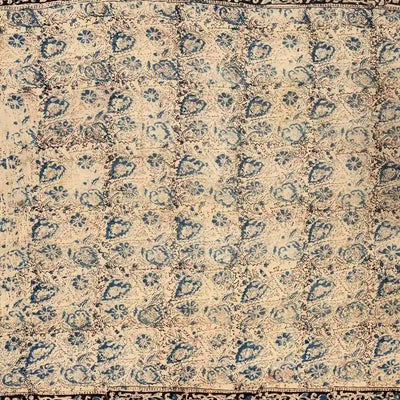 Crimson Woven Kalamkari Cotton Saree With Printed Floral Vine Motifs