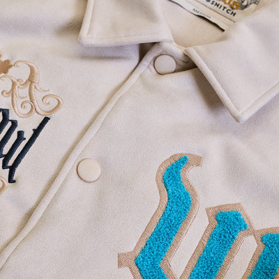 Legends Lost Soul Beige Varsity Jacket
